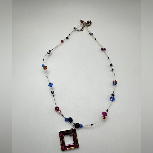 16" Swarovski crystal beads on wire,  with 925 stamped clasp necklace! - Picture 4 of 14